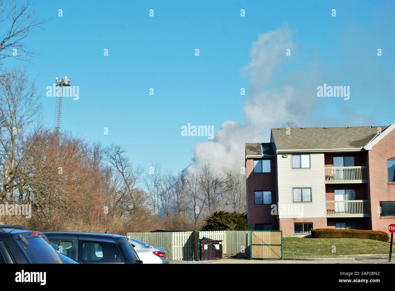 Incendie près de la base aérienne de wright Patterson Dayton, Fairborn, Beavercreek, comté de greene, ohio Banque D'Images