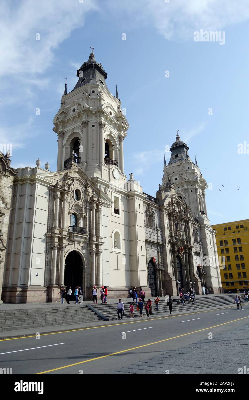 Cathédrale Basilique De Lima, Basílica Catedral Metropolitana De Lima Y Primada Del Perú, Lima, Centre Historique, Pérou, Amérique Du Sud Banque D'Images