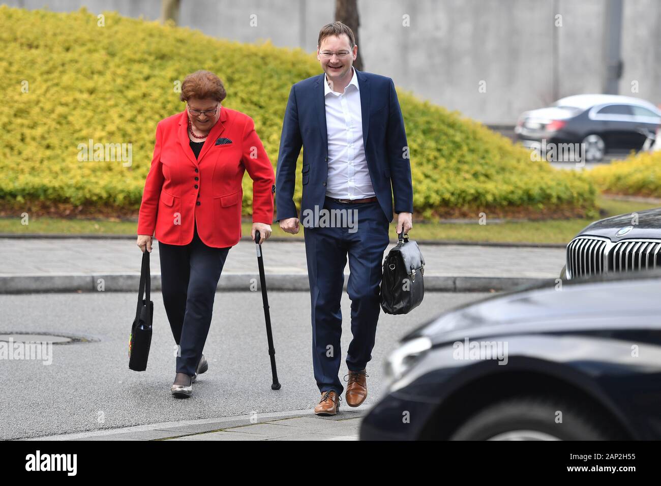 Munich, Allemagne. 20 Jan, 2020. Hans Reichhart (membre du Conseil fédéral), avec Barbara STAMM. Réunion de la direction de la CSU CSU au siège de Munich le 20 janvier 2020 | dans le monde entier : dpa Crédit/Alamy Live News Banque D'Images