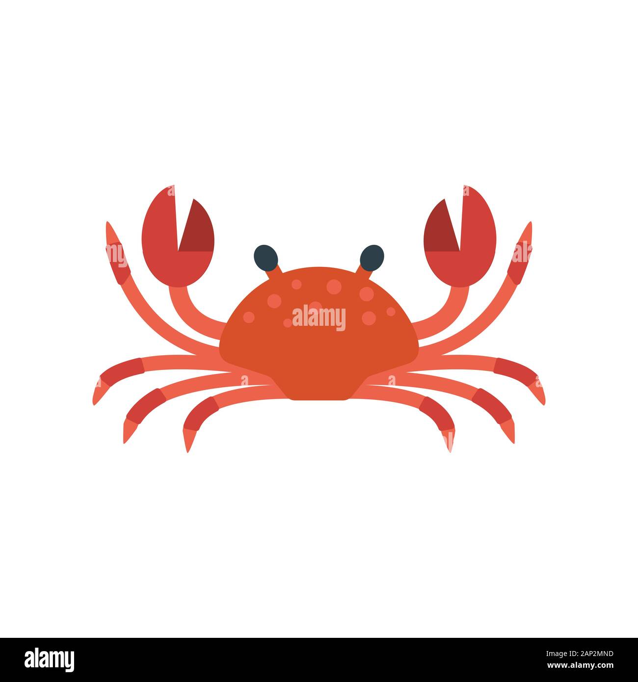 Crabe rouge vector illustration. Design plat créature marine Illustration de Vecteur