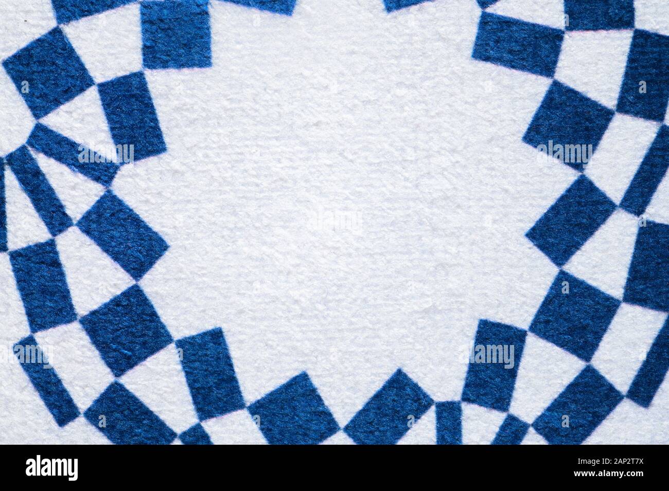 TOKYO, JAPON, janvier. 20. 2020 : square abstract concept géométrique Jeux Olympiques de Tokyo Japon 2020 avec fond blanc l'espace d'édition Banque D'Images