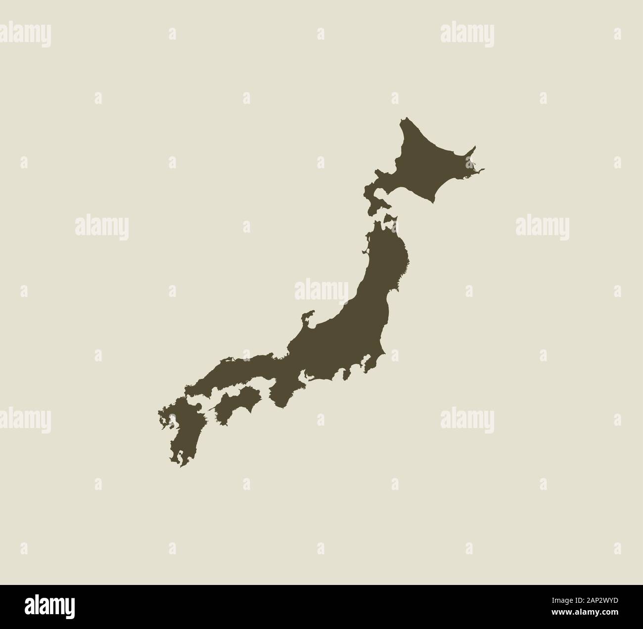 Carte du Japon, sur fond blanc. Illustration vectorielle. Illustration de Vecteur