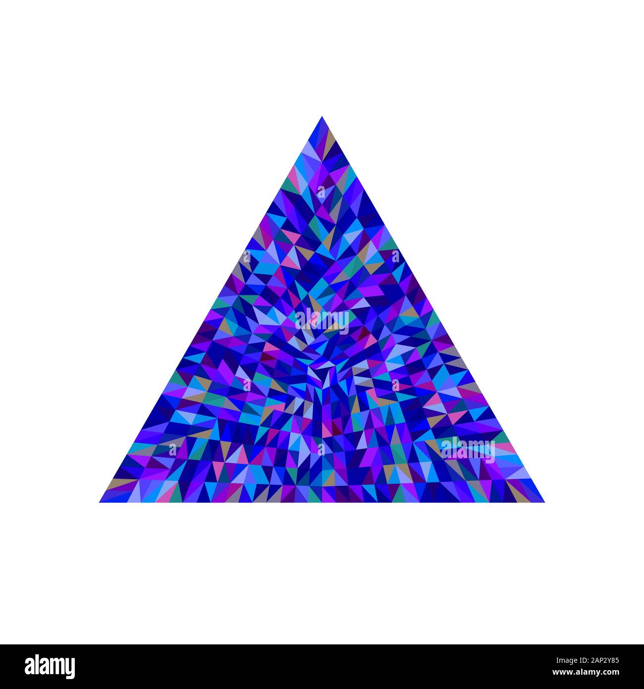 En mosaïque abstrait logo triangle - modèle d'ornement géométrique de l'élément vecteur coloré Illustration de Vecteur