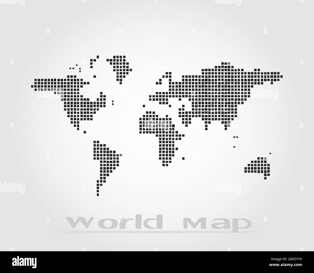 Carte du monde en pointillés. La forme de points noirs sur fond clair. Vector illustration. Illustration de Vecteur