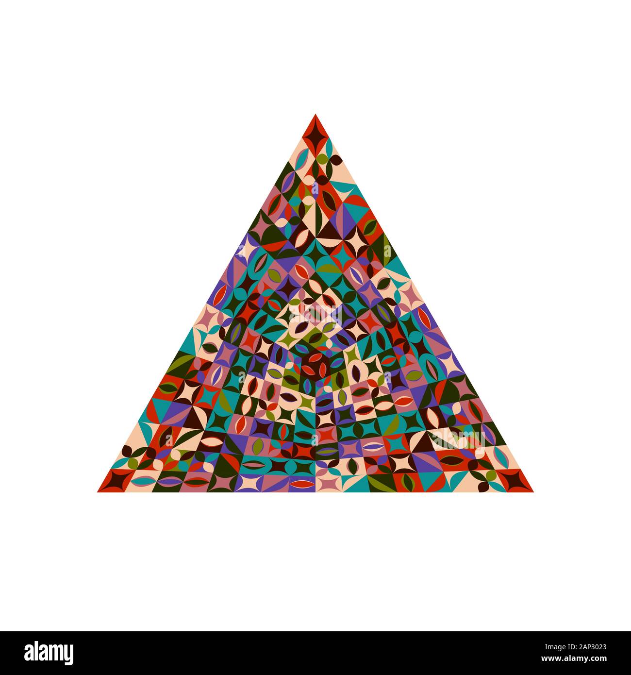 Mosaïque isolées pyramide - résumé vecteur géométrique colorée élément graphique sur fond blanc Illustration de Vecteur
