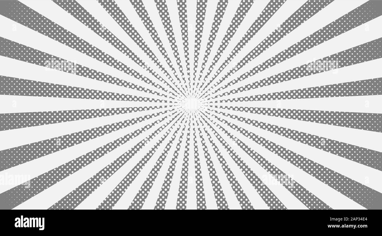 Rayons de fond avec des points gris. Résumé fond avec la conception de points de trame. Vector illustration. Illustration de Vecteur