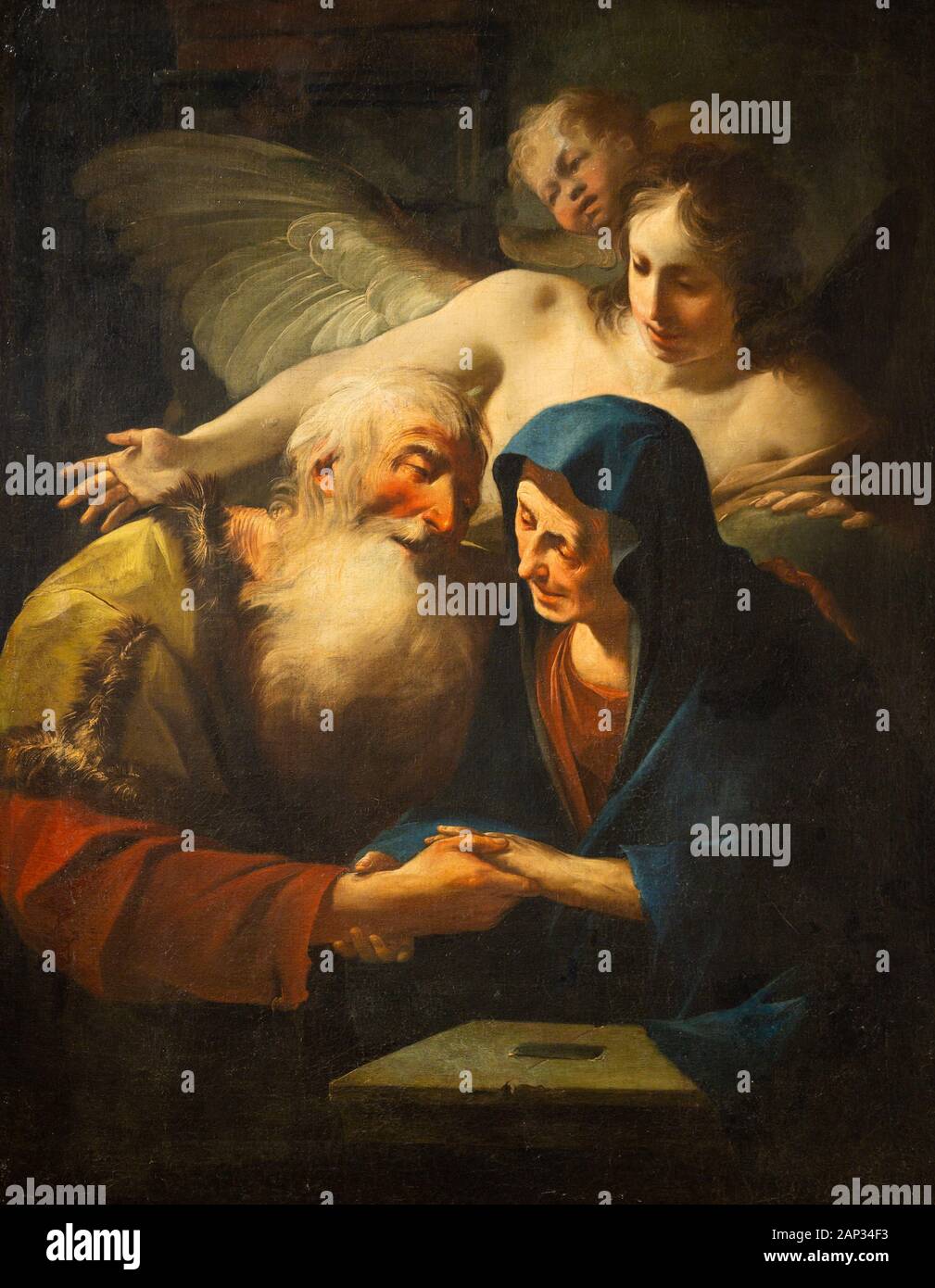 Joachim et Anne (les parents de la Bienheureuse Vierge Marie). c. 1730. Huile sur toile. Par Paul Troger. (1698-1762). Banque D'Images