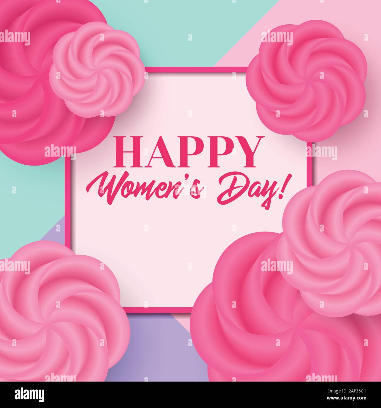 Womens day Greeting card vector avec des fleurs Illustration de Vecteur