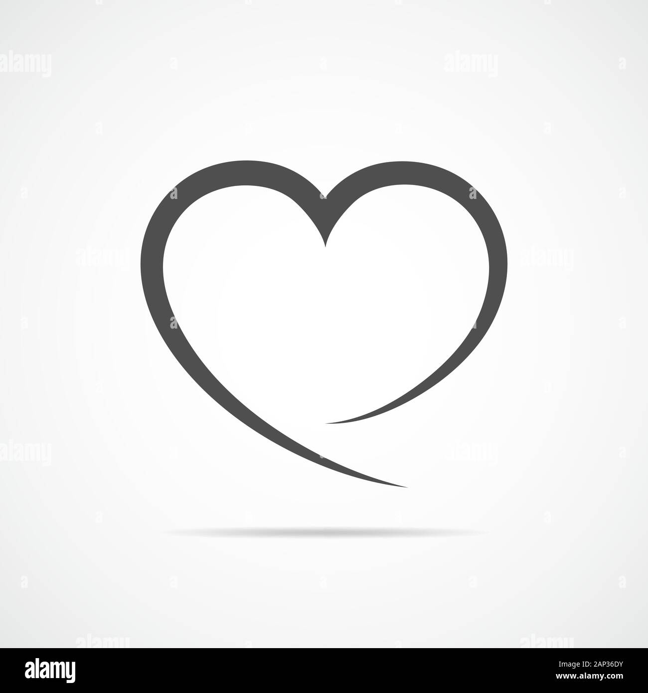 Résumé de contour de forme coeur. Vector illustration. Dans l'icône de cœur gris style plat. Le coeur comme un symbole de l'amour. Illustration de Vecteur