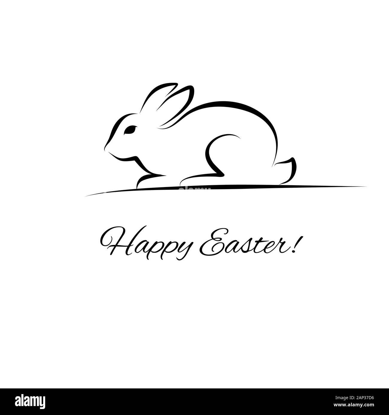 Carte De Vœux De Paques Avec Le Lapin Image Vectorielle Stock Alamy