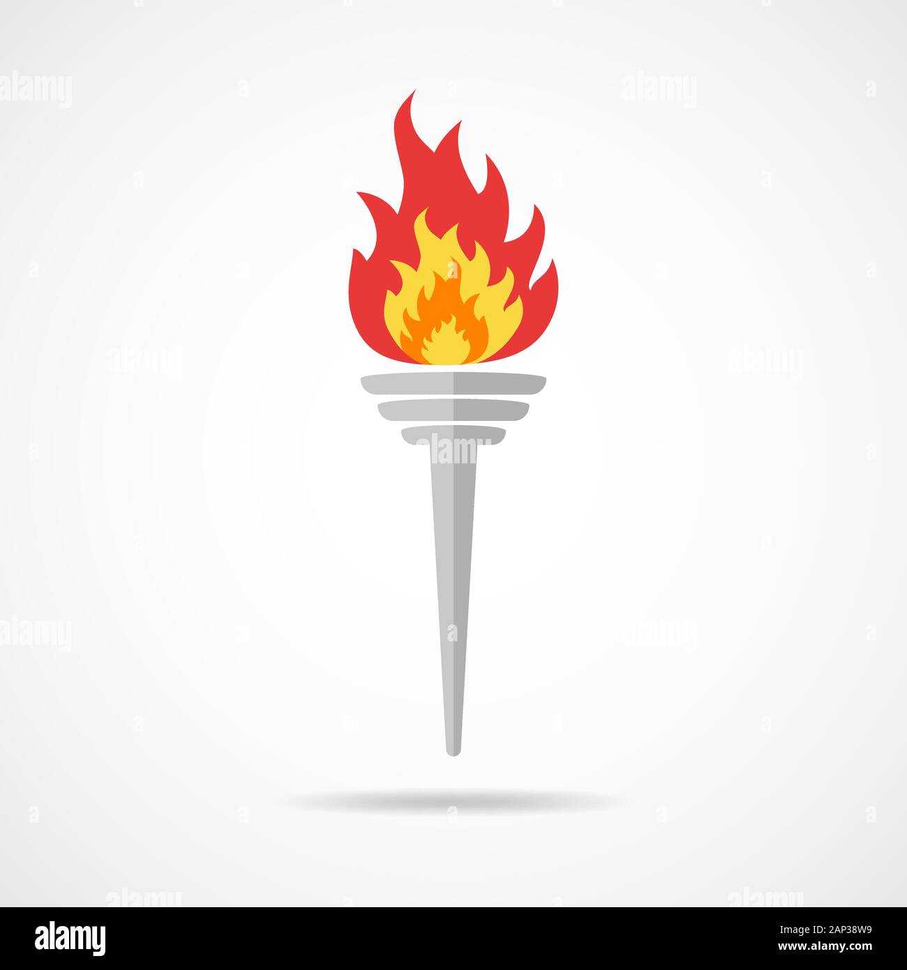 L'icône de la flamme avec une flamme dans télévision design. Vector  illustration. Torche de couleur avec l'ombre sur fond clair Image  Vectorielle Stock - Alamy