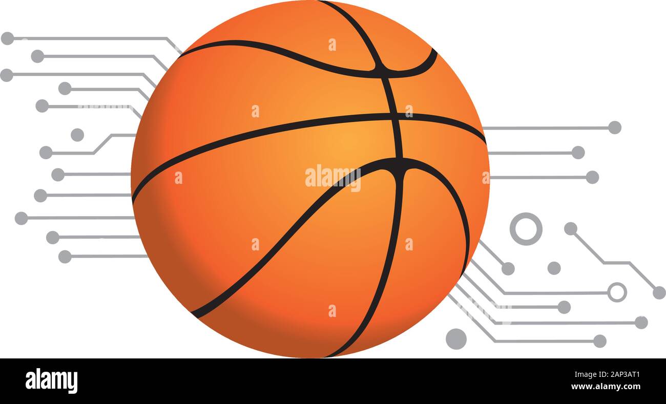 ballon de basket-ball numérique Illustration de Vecteur