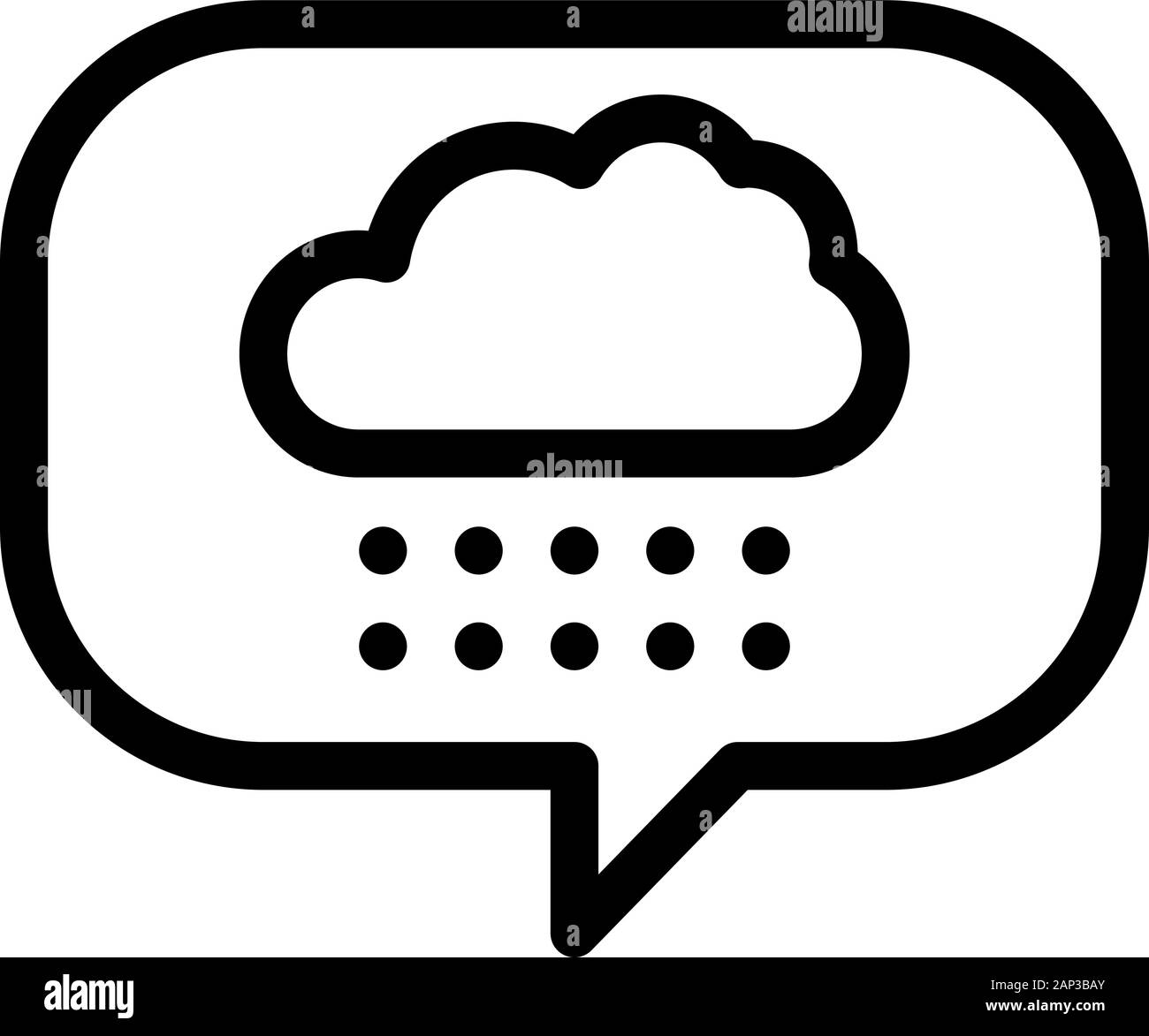 L'icône Image nuage de pluie Contour Vector Illustration Illustration de Vecteur