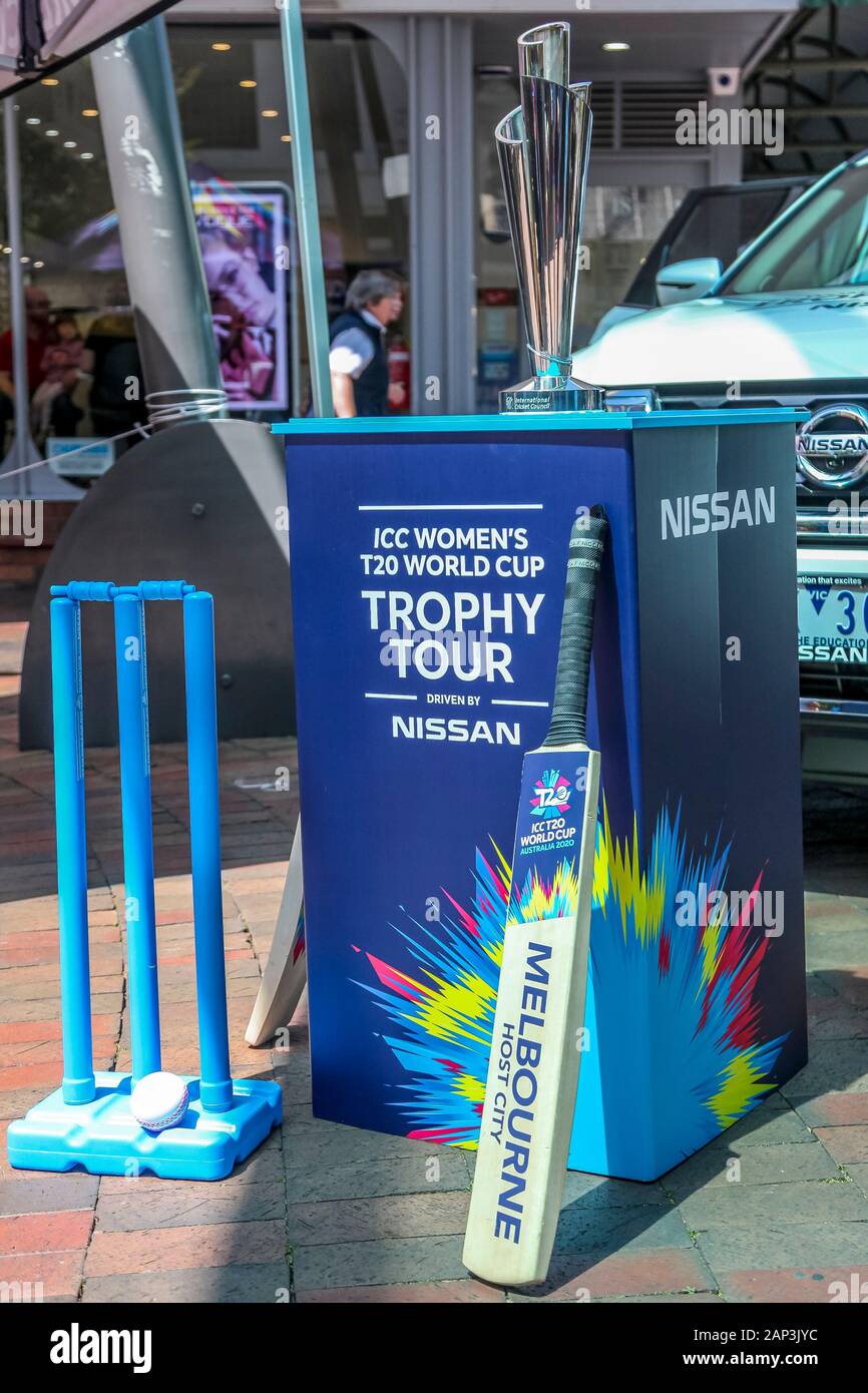 Ballarat, Victoria, Australie. 21 Jan, 2020. Cpi Women's T20 Tour du Trophée de la Coupe du Monde - Le Women's T20 Coupe du Monde fait son chemin à Ballarat dans Coutry Victoria après un voyage à travers l'Australie à sa destination finale la CPI T20 World Cup 2020 - la finale des femmes sur 08 mars 2020 à Melbourne.Image Crédit : brett keating/Alamy Live News Banque D'Images