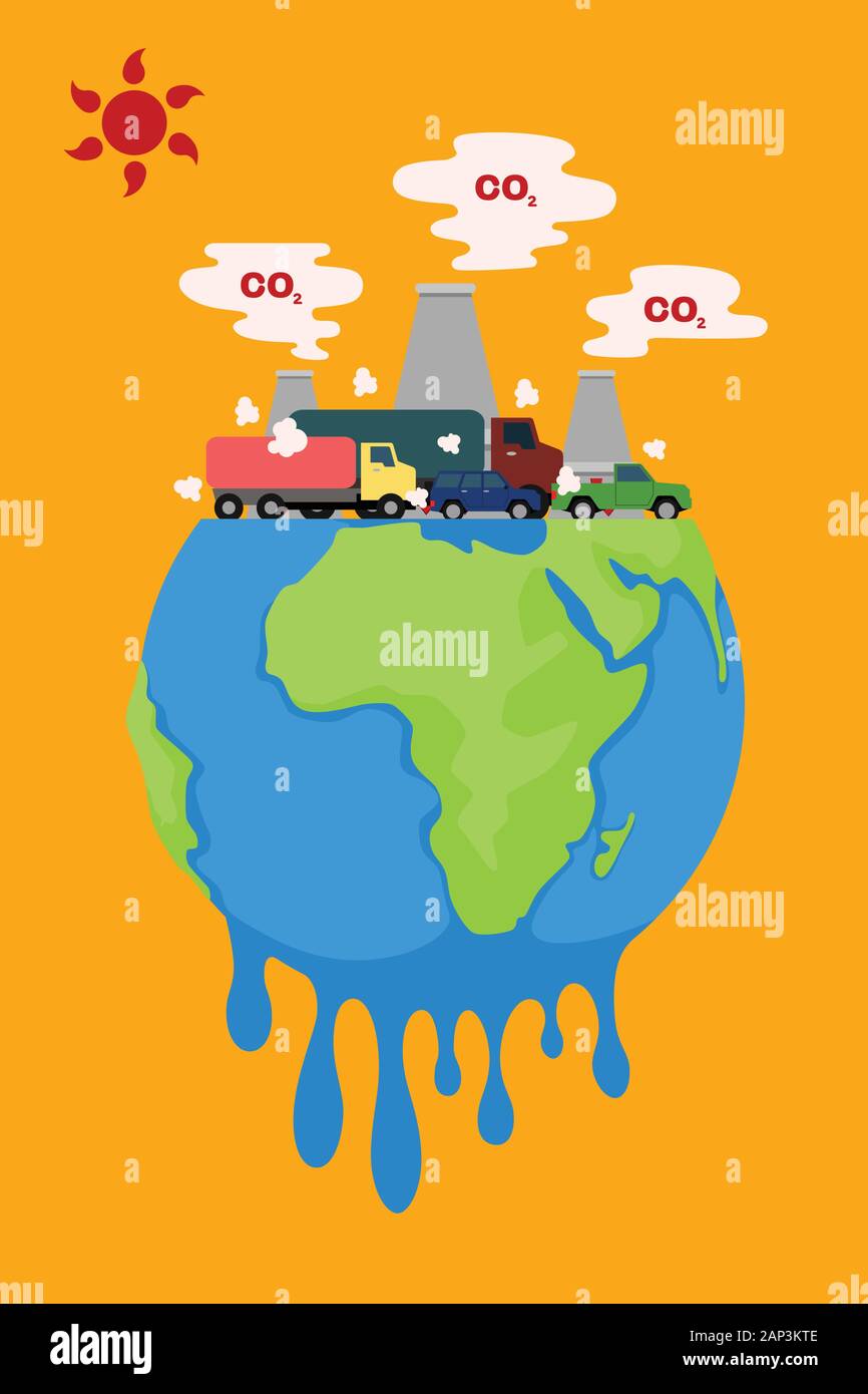 Un vecteur illustration du Réchauffement Global Concept Illustration de Vecteur