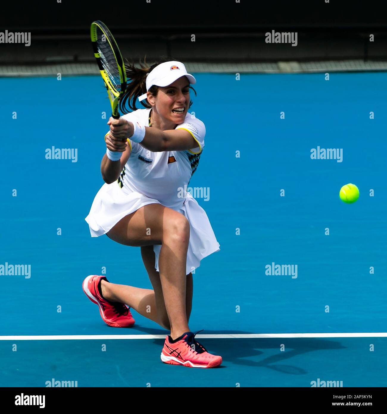 Melbourne, Australie. 21 Jan, 2020. Johanna Konta de Grande-Bretagne est en action au cours de son 1er tour à l'Australian Open 2020 Tournoi de tennis du Grand Chelem à Melbourne, Australie. Frank Molter/Alamy live news Banque D'Images