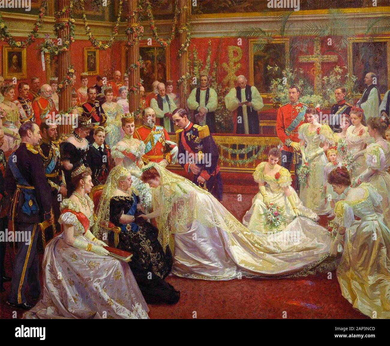 Le mariage de la princesse Maud de galles et le prince Carl de Danemark, le 22 juillet 1896 - Laurits Tuxen Banque D'Images