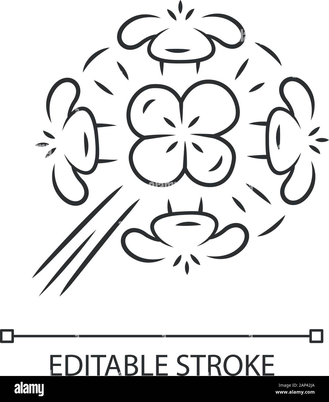 Giroflée franciscaine icône linéaire. Jardin des plantes à fleurs. L'Erysimum franciscanum. Mauvaises herbes, fleurs sauvages en fleurs. Fleur de printemps. Fine ligne illustration. V Illustration de Vecteur