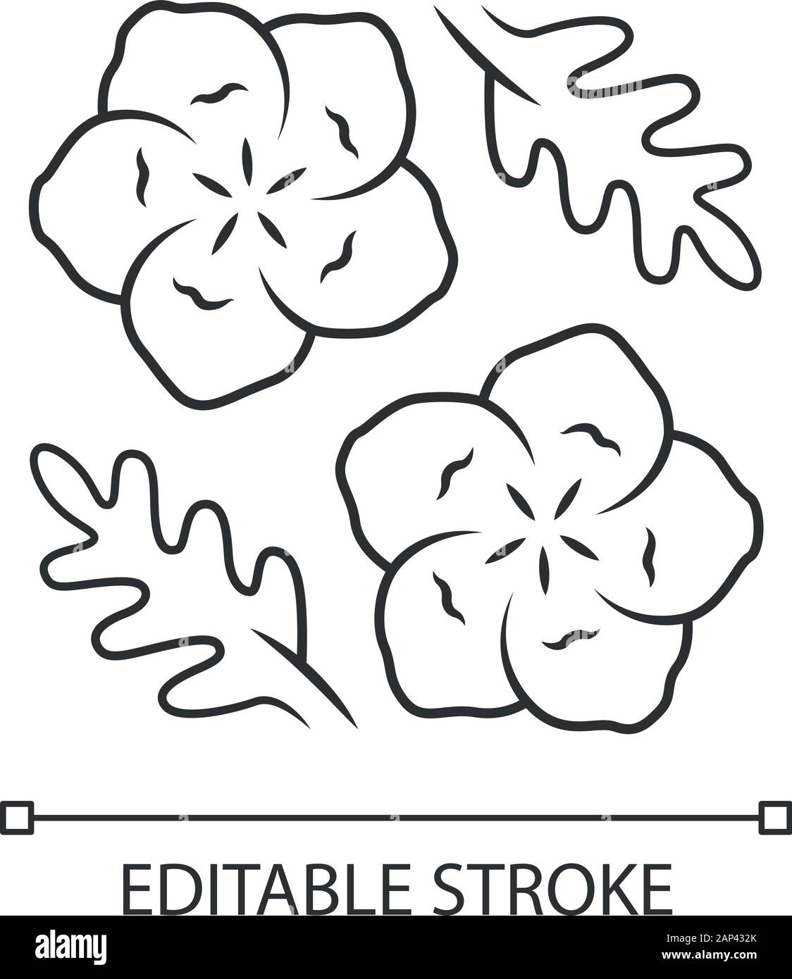 Les yeux bleus de bébé icône linéaire. Fine ligne illustration. , Fleurs en fleurs. Nemophila menziesii plante. Lin bleu. Fleur fleurs sauvages. Symbole de contour. V Illustration de Vecteur