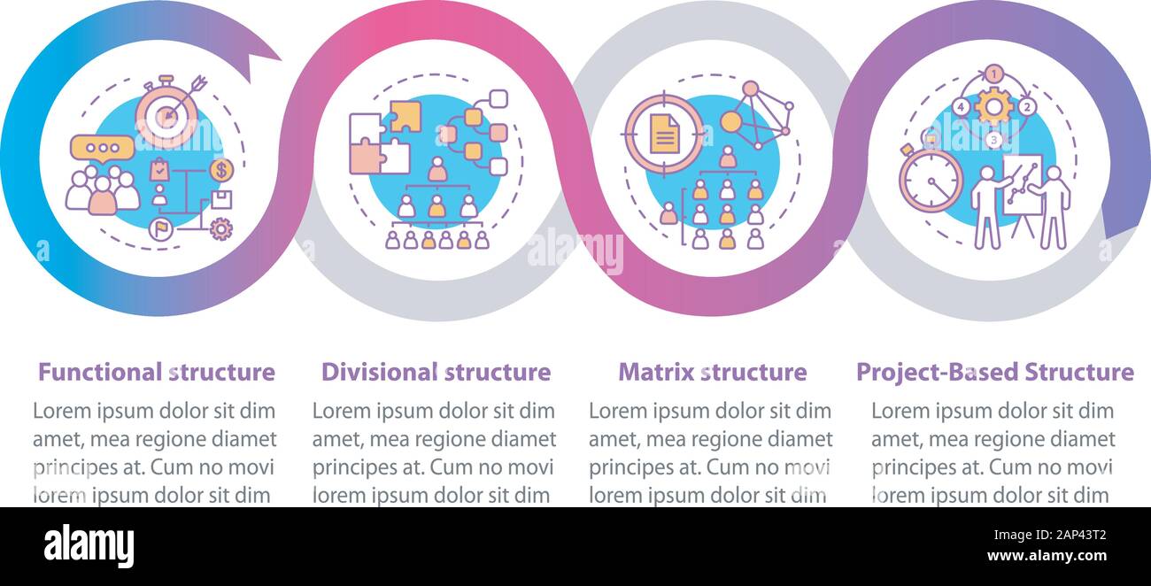 Structure de la société vector infographic template. Hiérarchie de l'organisation. La direction de l'entreprise. Présentation de l'entreprise design. La visualisation de données avec fou Illustration de Vecteur
