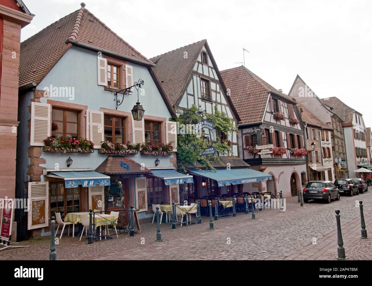 Bâtiments à pans de bois à Kaysersberg-Vignoble Banque D'Images