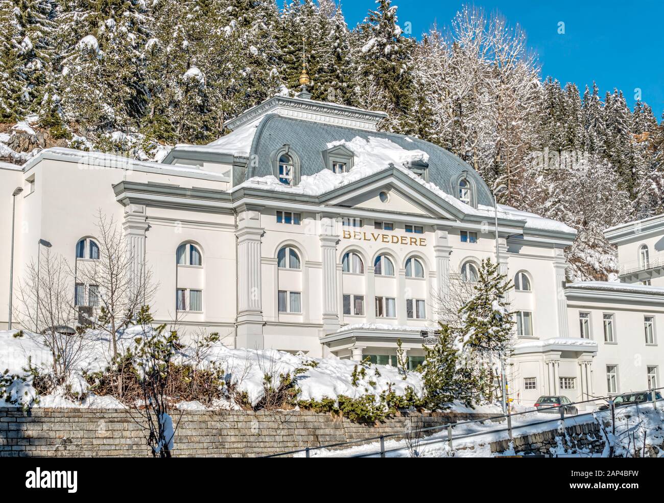 Grandhotel Belvédère, Davos En Hiver, Grisons, Suisse Banque D'Images