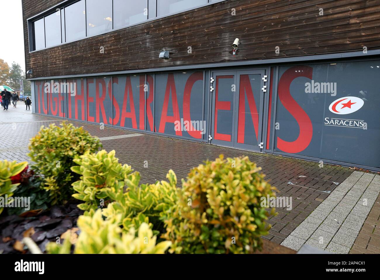 Une vue générale d'Allianz Park en avant de la Heineken Cup Champions quatre match à Allianz Park, Londres. Banque D'Images