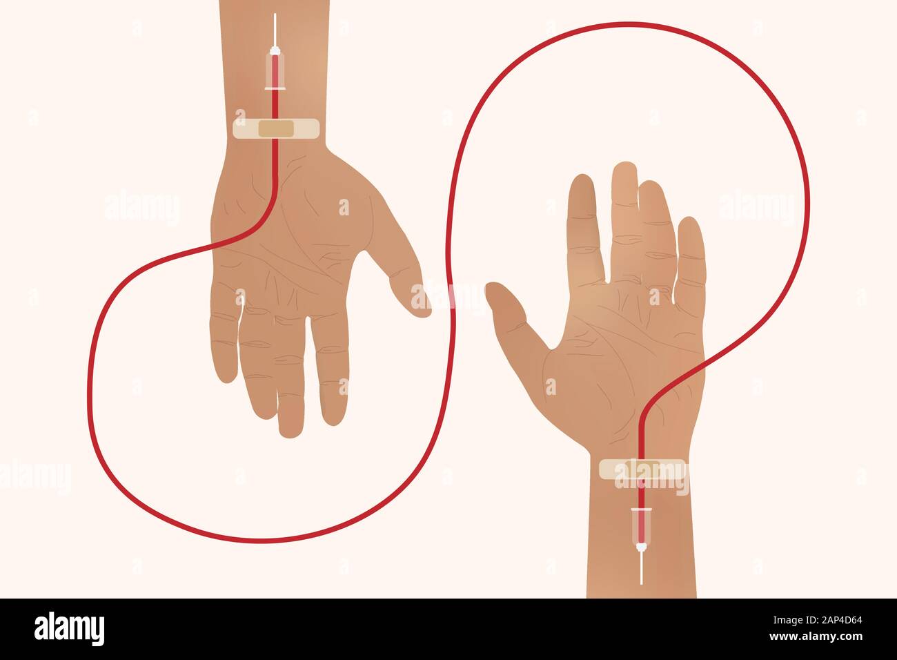 Don de sang. Les mains levées, sacrifiant blood Illustration de Vecteur