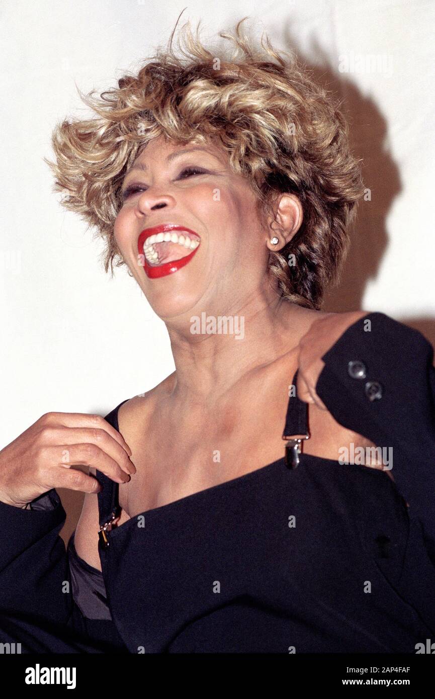 Sanremo Italie 20/02/1996 , séance photo de Tina Turner au Festival de Sanremo 1996 Banque D'Images