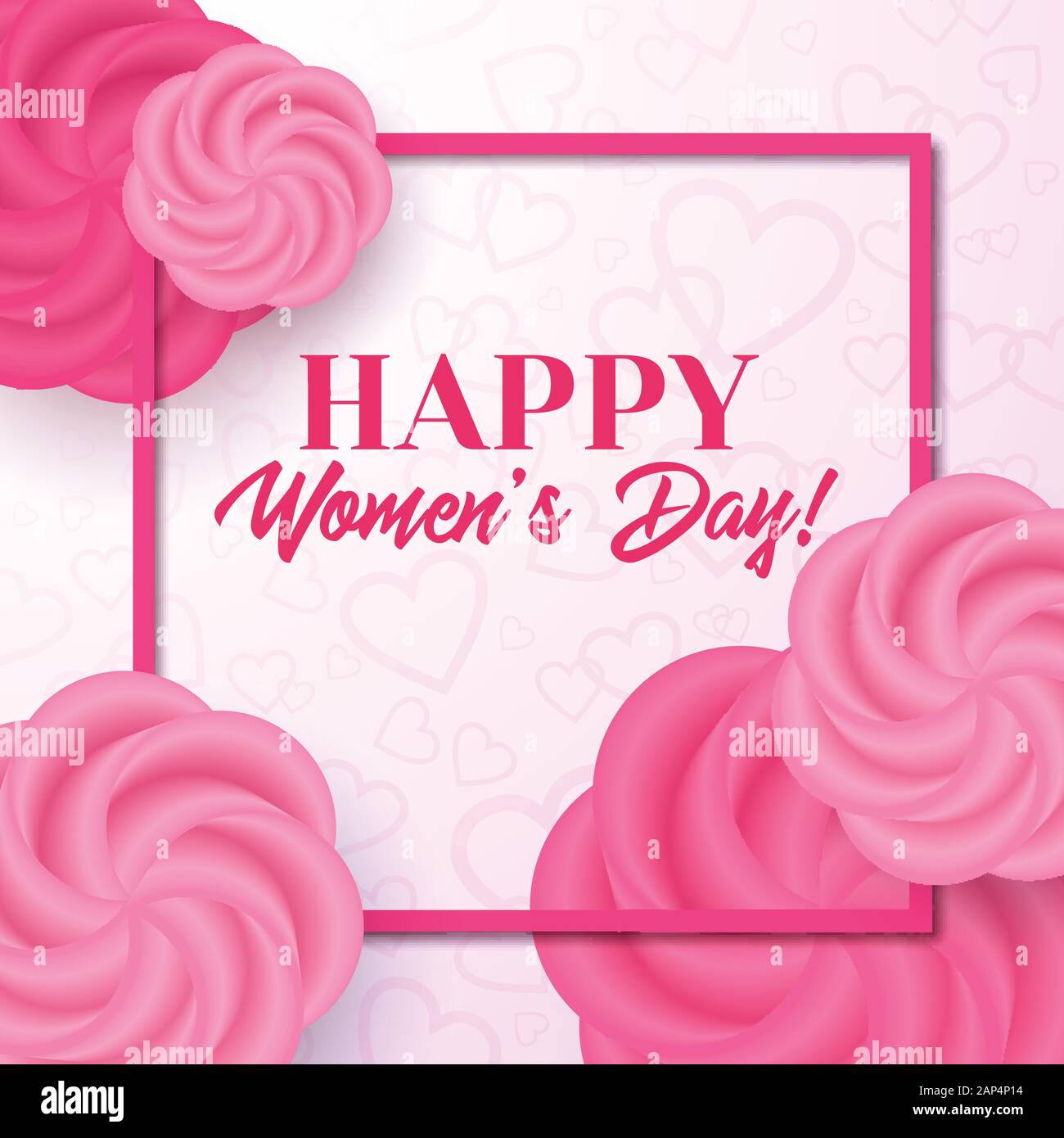 Womens heureux jour. Carte de vœux vecteur Illustration de Vecteur