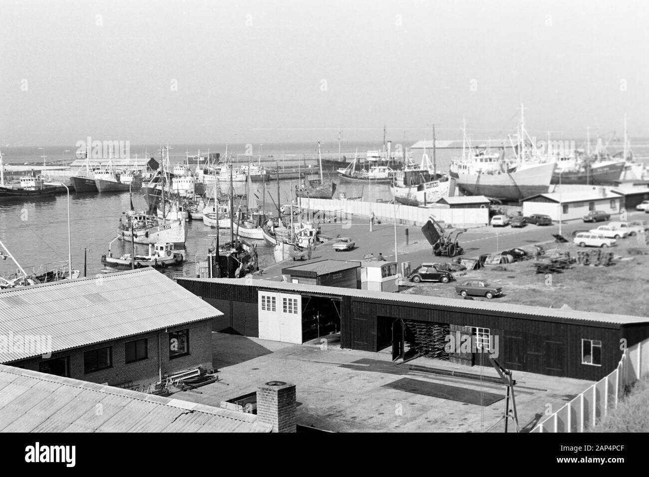 Der Hafen von Hirtshals, 1969. Port de Hirtshals, 1969. Banque D'Images