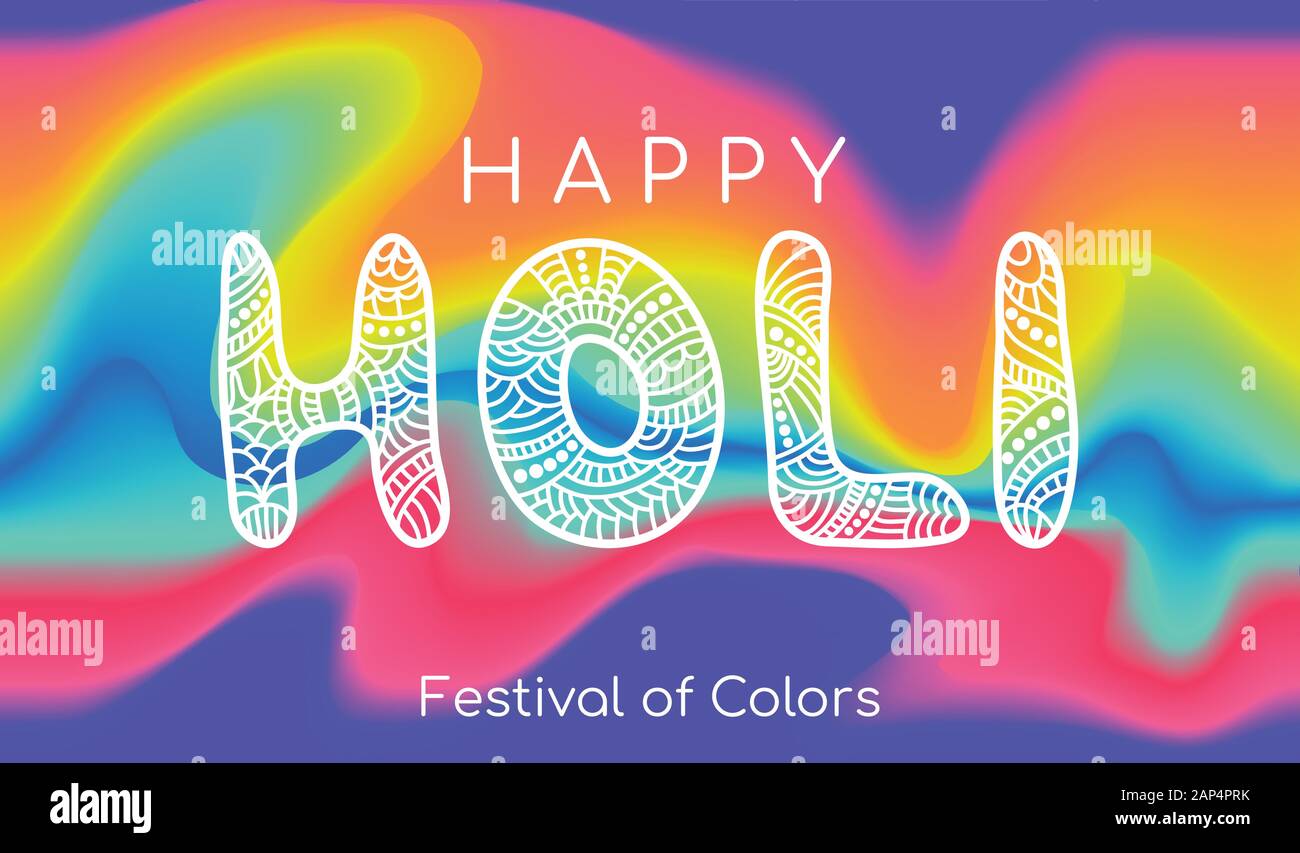 Happy Holi. Modèle de page coloré vecteur Illustration de Vecteur
