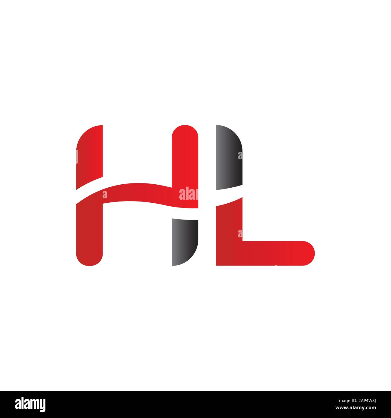 Modèle vectoriel de conception de logo lettre HL. Illustration Vectorielle Hl Lettre Liée Initiale Illustration de Vecteur
