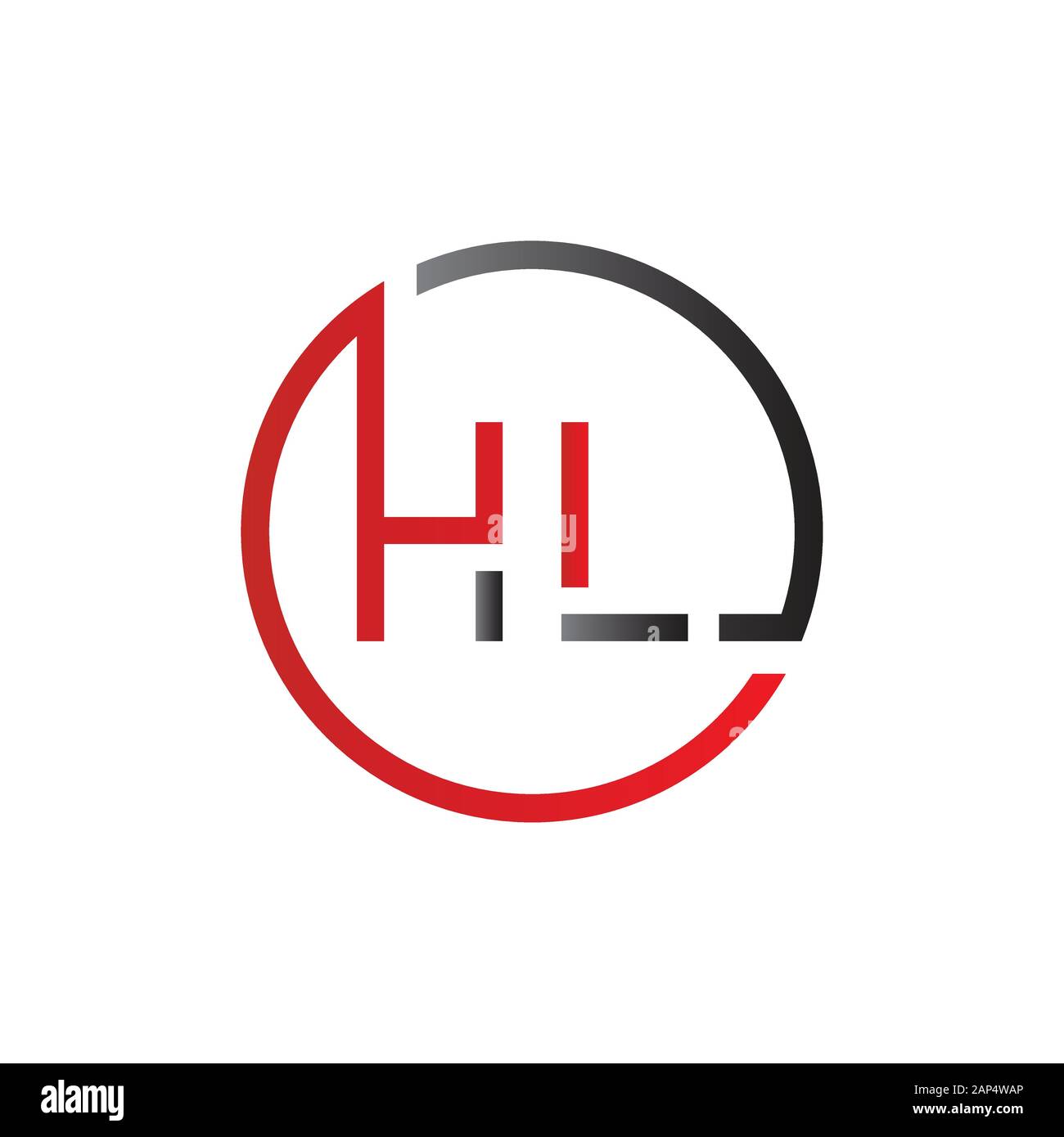 Modèle vectoriel de conception de logo lettre HL. Illustration Vectorielle Hl Lettre Liée Initiale Illustration de Vecteur
