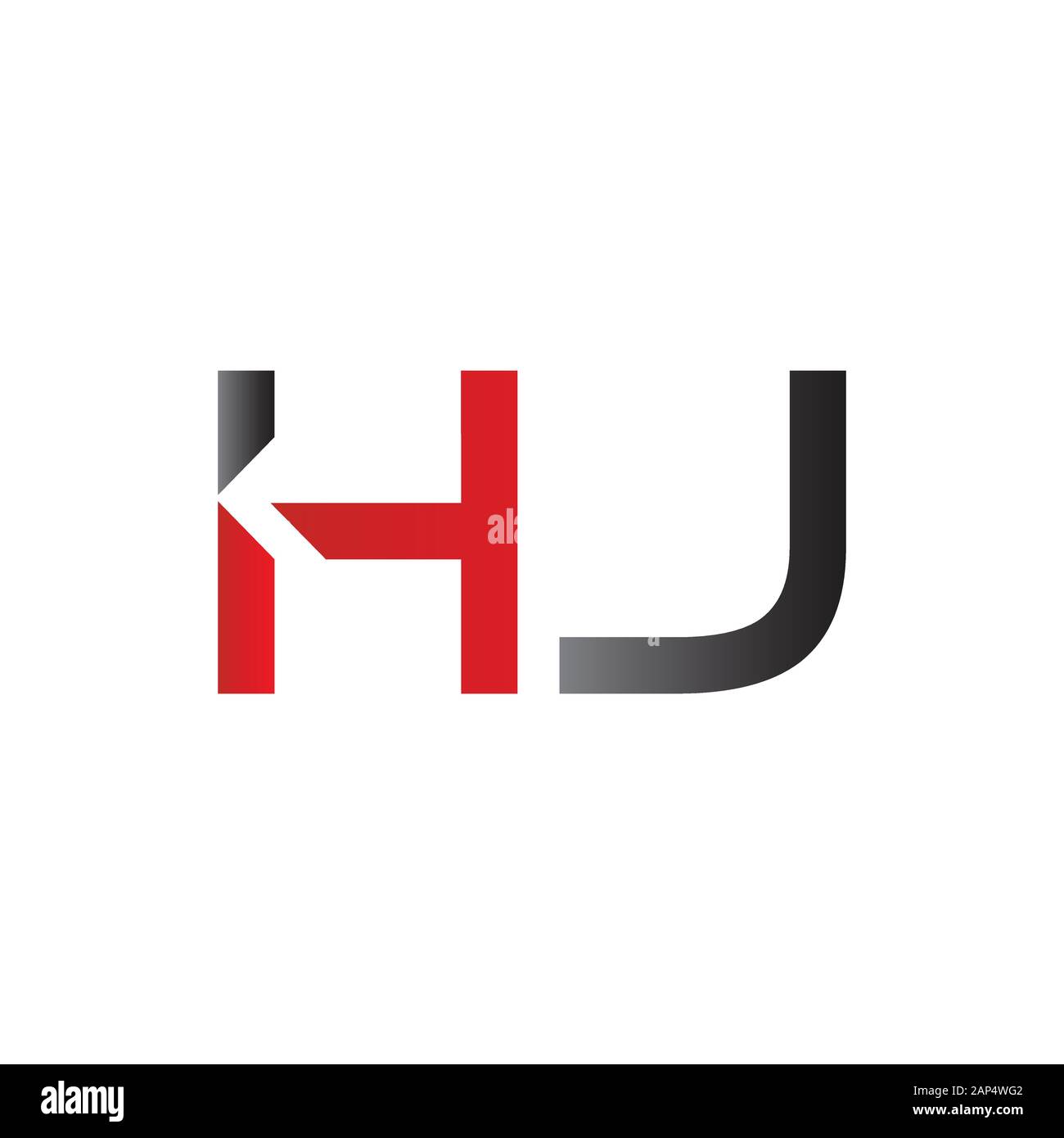 Modèle vectoriel de conception de logo lettre HJ. Illustration Vectorielle Hj Lettre Liée Initiale Illustration de Vecteur