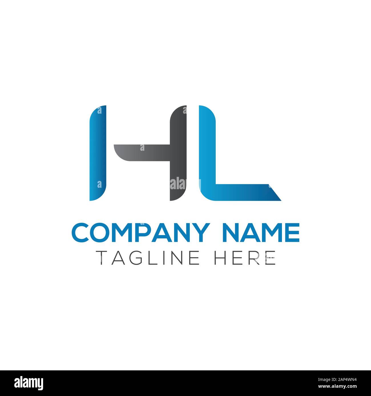 Modèle vectoriel de conception de logo lettre HL. Illustration Vectorielle Hl Lettre Liée Initiale Illustration de Vecteur