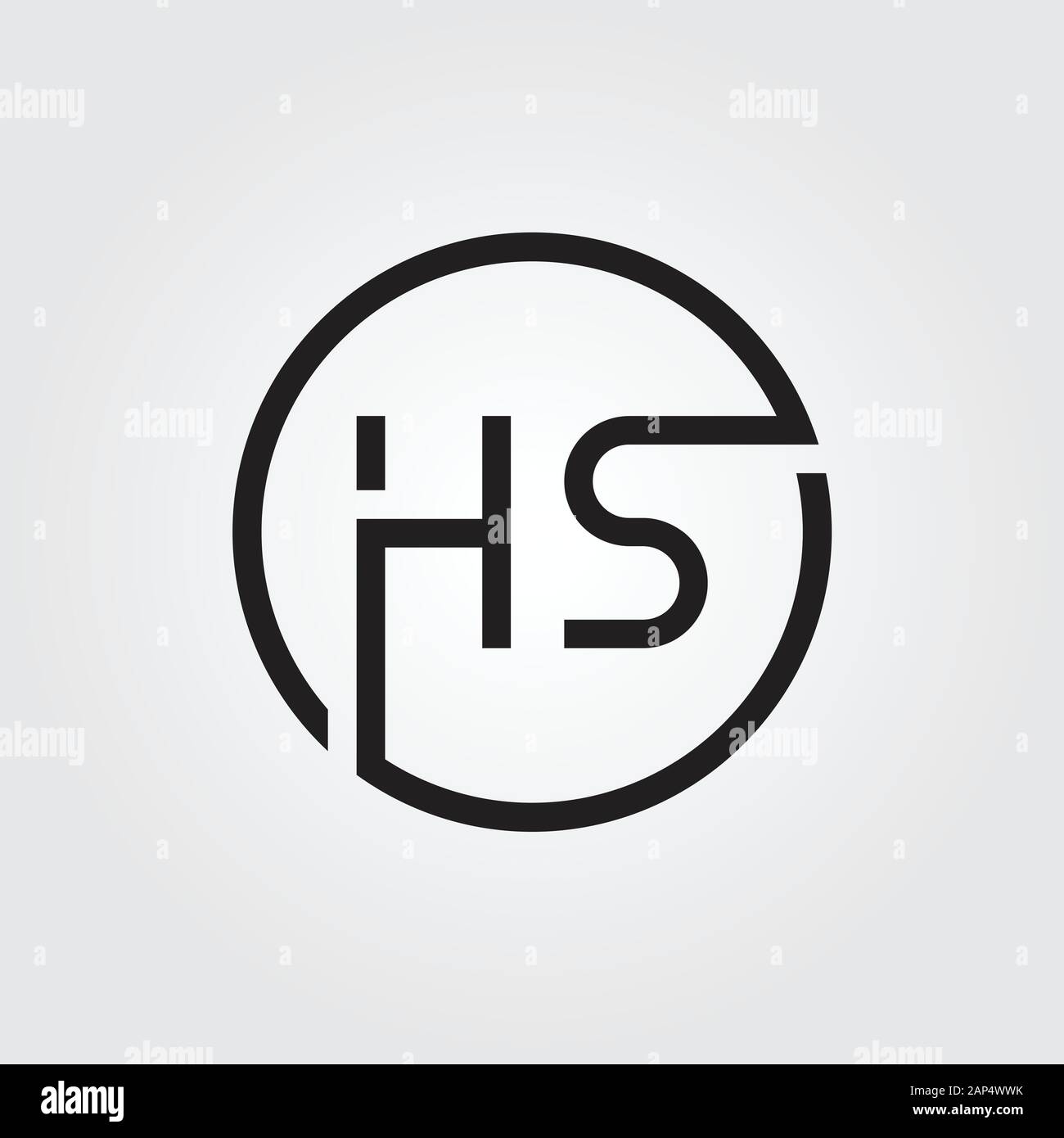 Modèle vectoriel de conception de logo lettre HS. Illustration Vectorielle Hs De La Lettre Liée Initiale Illustration de Vecteur