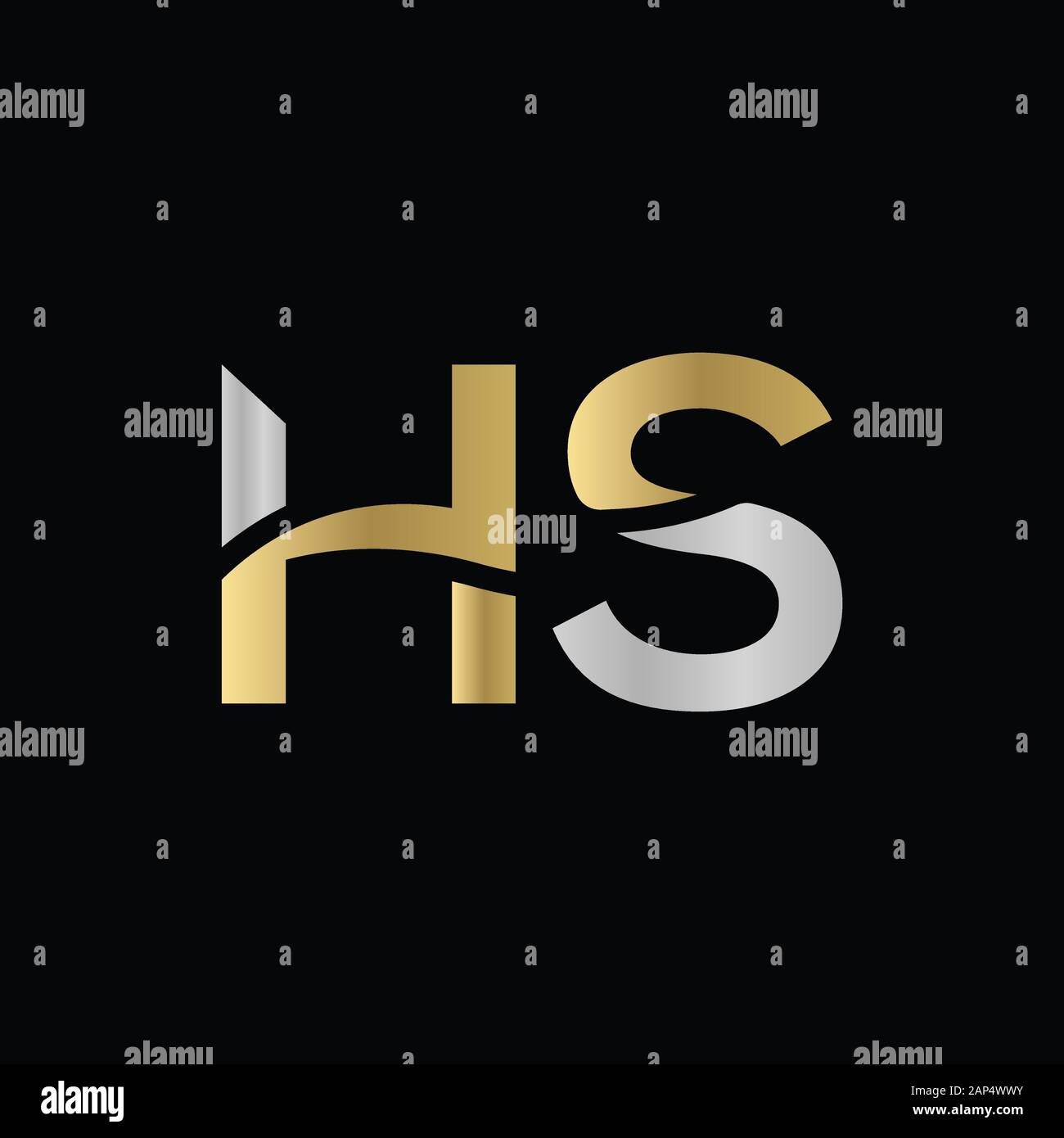 Modèle vectoriel de conception de logo lettre HS. Illustration Vectorielle Hs De La Lettre Liée Initiale Illustration de Vecteur