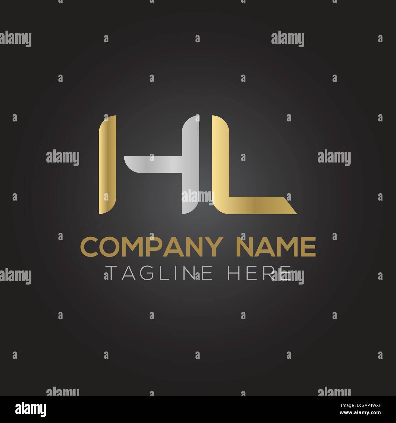 Modèle vectoriel de conception de logo lettre HL. Illustration Vectorielle Hl Lettre Liée Initiale Illustration de Vecteur