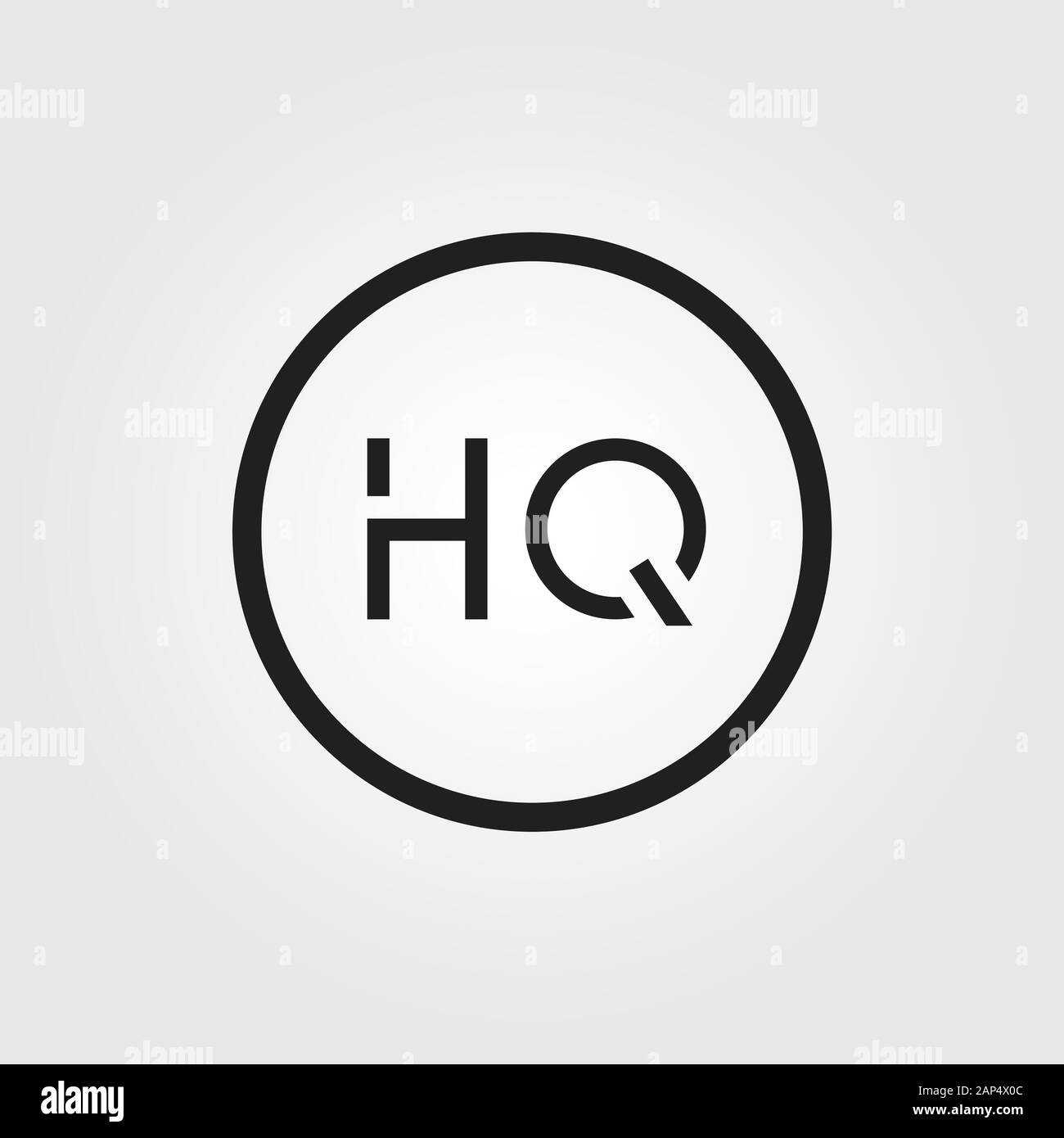 Modèle vectoriel de conception de logo Letter HQ. Illustration Vectorielle Initiale De Hq Avec Lettre Liée Illustration de Vecteur