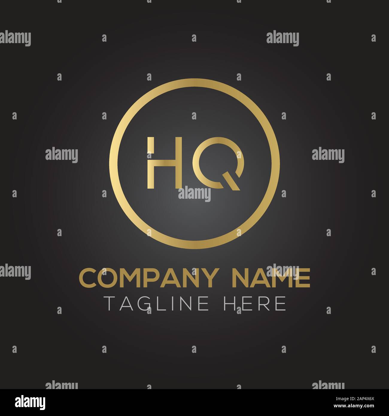 Modèle vectoriel de conception de logo Letter HQ. Illustration Vectorielle Initiale De Hq Avec Lettre Liée Illustration de Vecteur