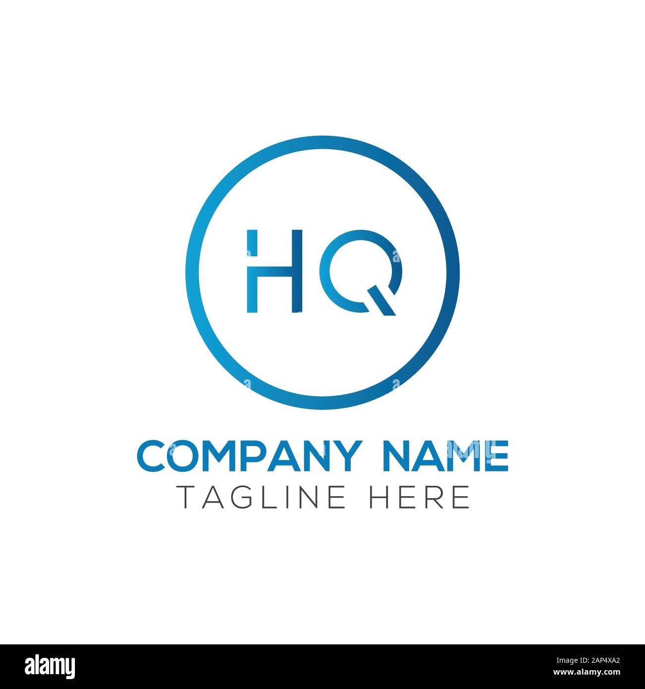 Modèle vectoriel de conception de logo Letter HQ. Illustration Vectorielle Initiale De Hq Avec Lettre Liée Illustration de Vecteur