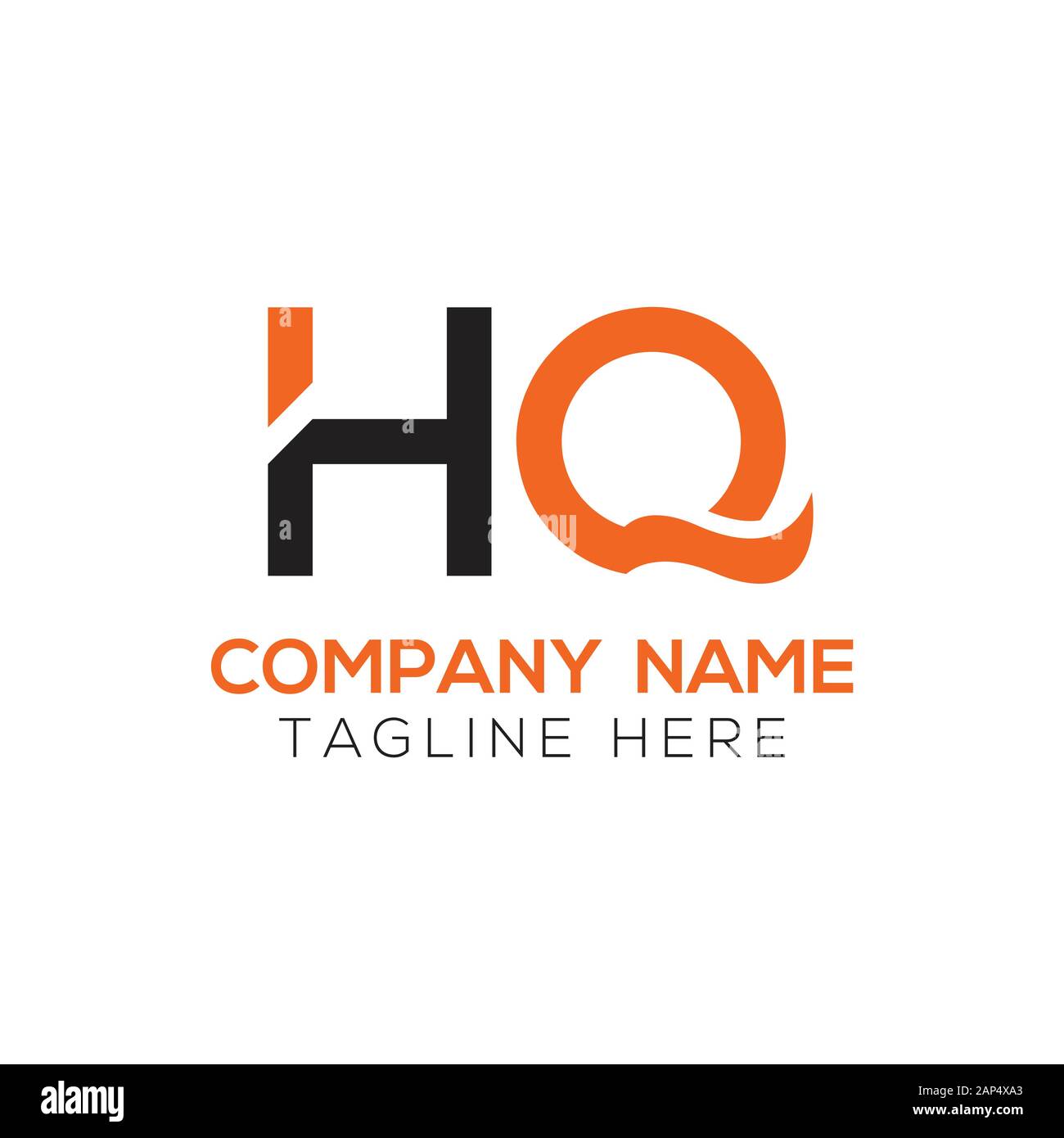 Modèle vectoriel de conception de logo Letter HQ. Illustration Vectorielle Initiale De Hq Avec Lettre Liée Illustration de Vecteur