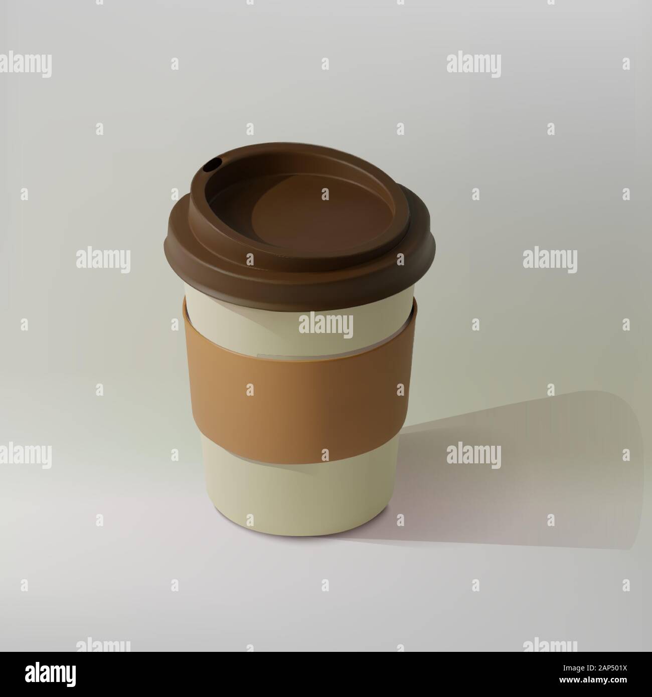 Réaliste papier tasse à café. Isométrique de maquettes des tasses à café. Verre à usage unique pour les boissons. Modèle pour les produits, des bannières web et des dépliants. Vector Illustration de Vecteur