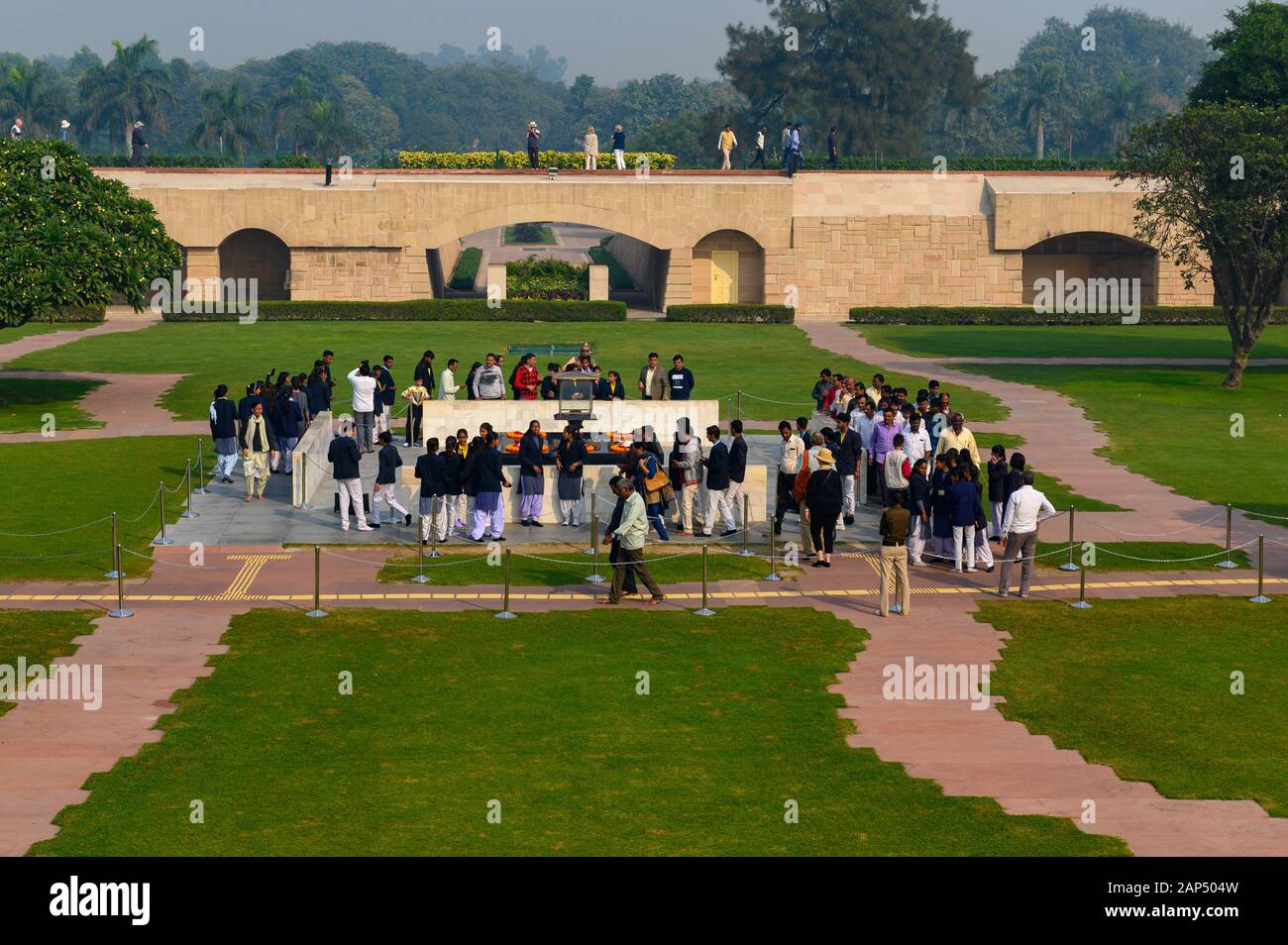 Quartier commémoratif de Raj Ghat, Delhi, Inde Banque D'Images