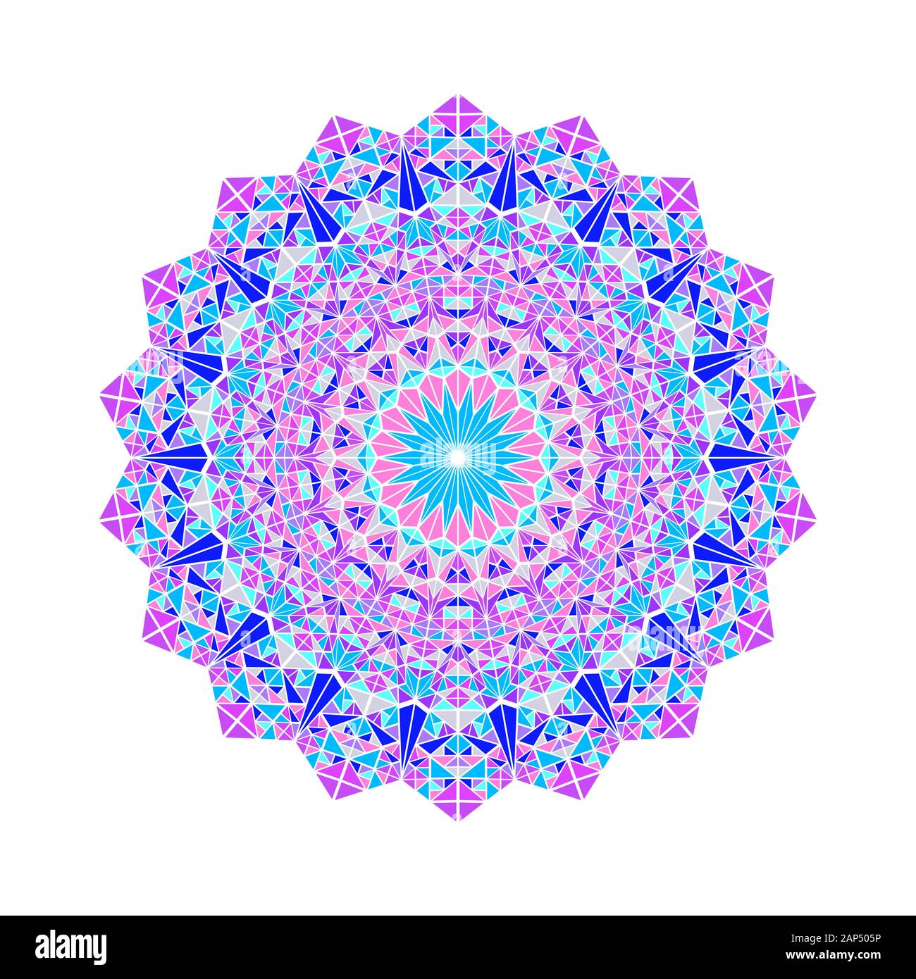 Ornée de couleurs modèle triangle mosaïque mandala - élément du vecteur ronde résumé circulaire Illustration de Vecteur