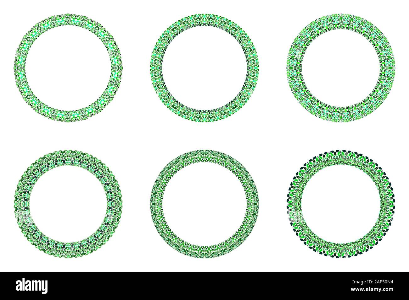 Abstrait géométrique gravel cadre circulaire set - éléments du vecteur Illustration de Vecteur