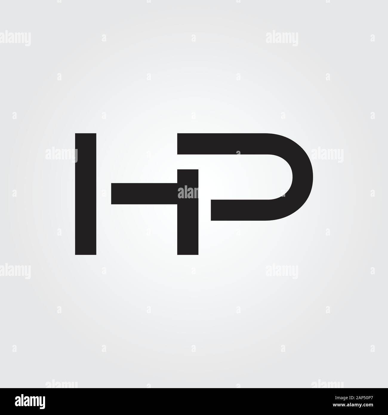 Modèle vectoriel de conception de logo HP lettre. Illustration Vectorielle Hp Lettre Liée Initiale Illustration de Vecteur