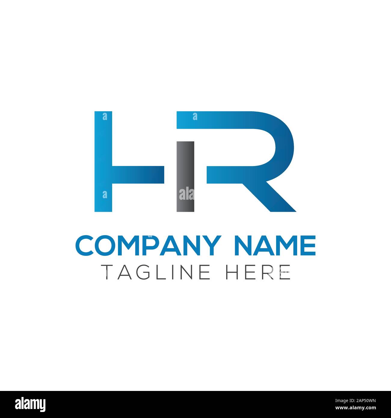 Modèle vectoriel de conception de logo lettre HR. Illustration Vectorielle Hr Lettre Liée Initiale Illustration de Vecteur
