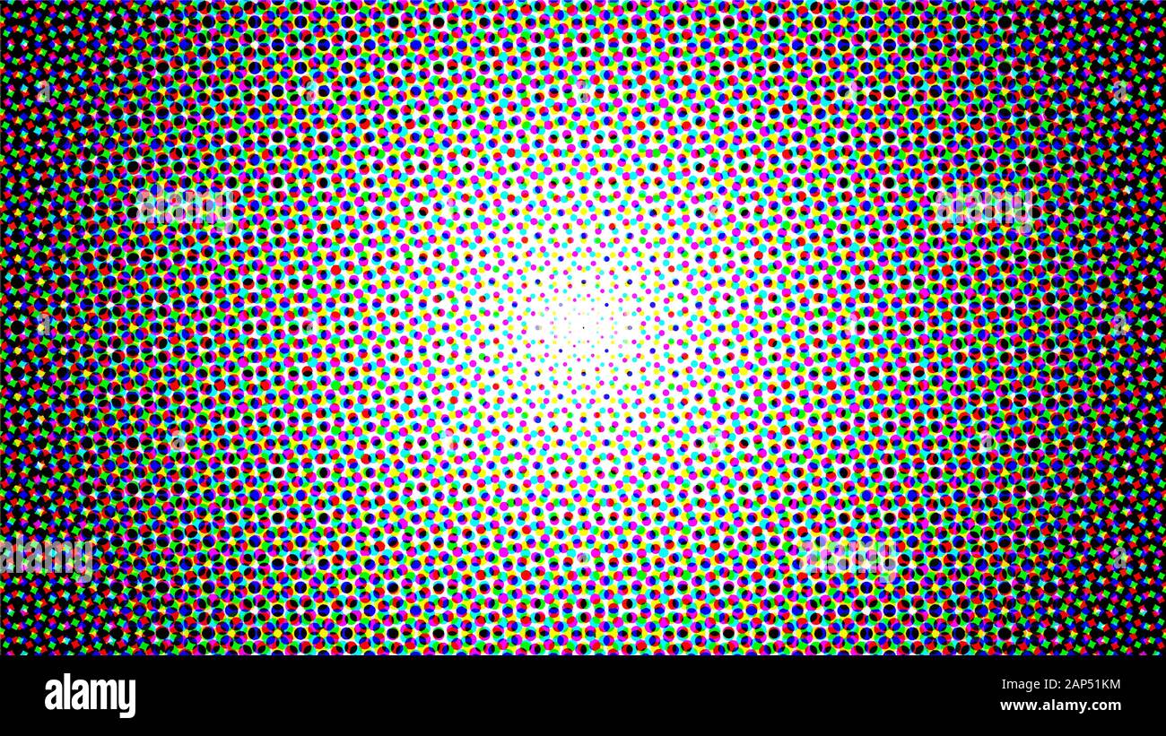 Modèle De Conception D'Arrière-Plan Demi-Ton, Pop Art, Abstract Dots Pattern Illustration, Elément De Texture Vintage, Cyan Magenta Purple, Noir Et Blanc Illustration de Vecteur